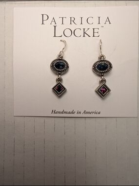 Patricia Locke Blue and Purple Dangle Earrings
